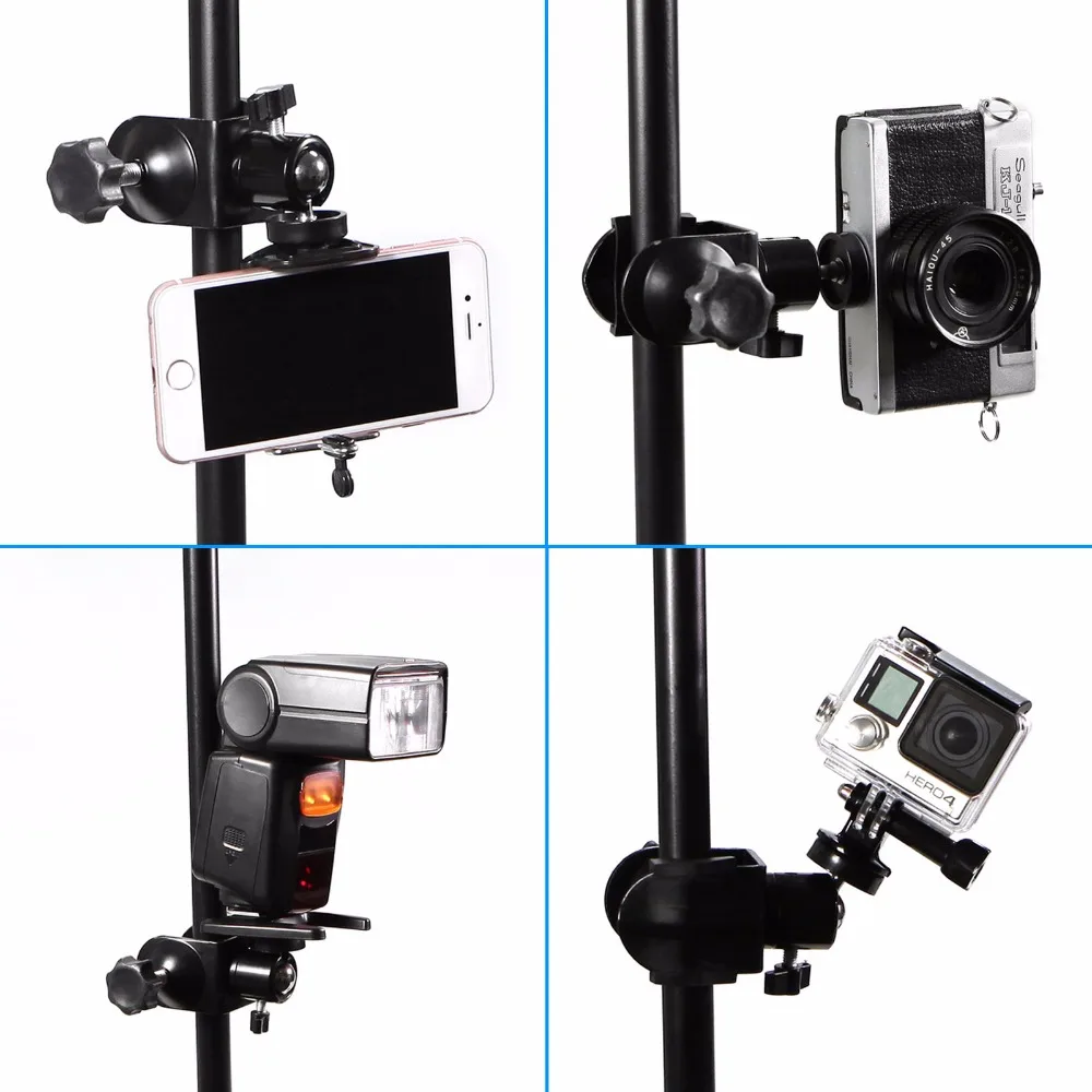 Meking U-Clamp with Ballhead Holding Camera Speedlite on Table Pole Studio Accessoires With 1/4 Screw Thread For Tubes and Clamp