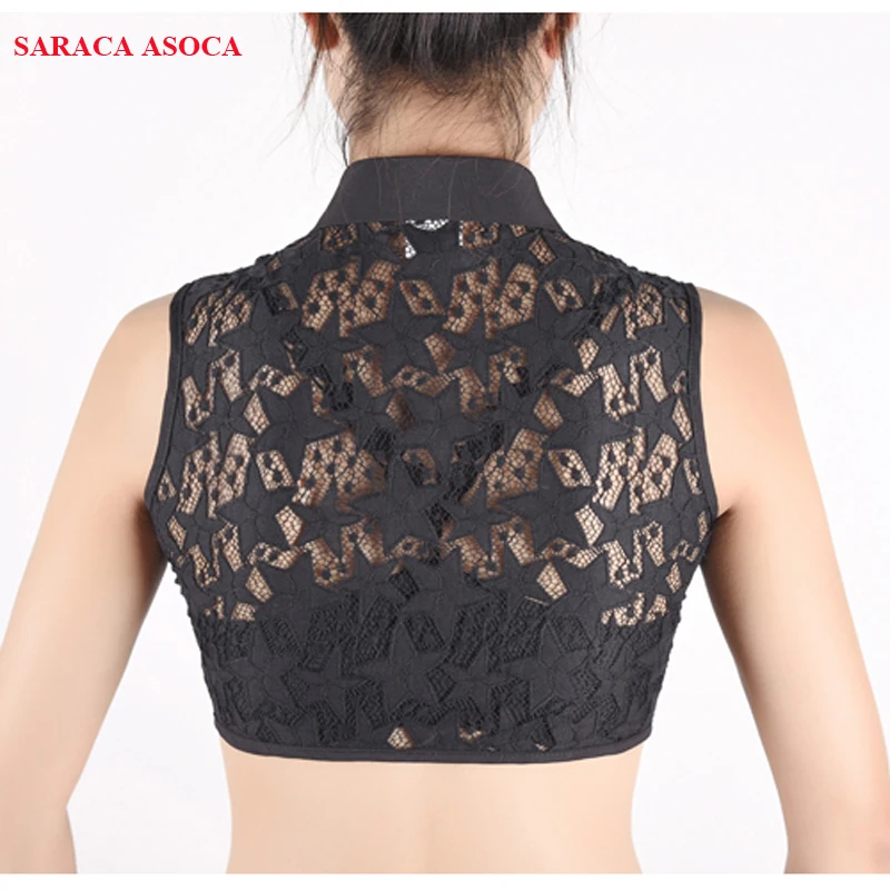 

Fashion Lace Hollow Shirt Detachable Collars For Girls All Match Solid Sweater Fake Collar Women A225-8001