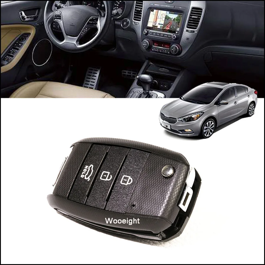 Wooeight 3 Buttons Remote Flip Folding Key Shell Fob Case For KIA Cerato Forte Sorento K3 Rio 2013 2014 Optima 2014 2015 (8)
