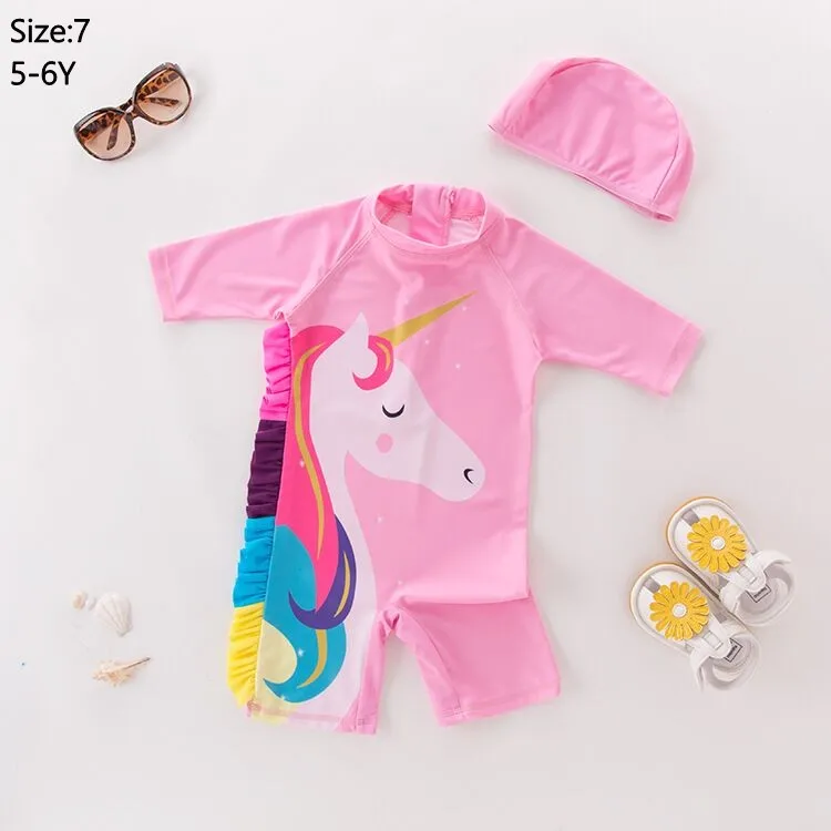 Pink 7 Купальный костюм для маленьких мальчиков+ шапочка, комплект из 2 предметов, купальный костюм с изображением динозавра и животных Одежда для купания для малышей, детский купальный костюм для спа-пляжа - Цвет: Pink 7