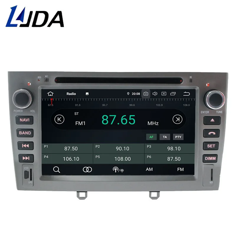 Flash Deal LJDA Android 9.0 Car Multimedia Player For PEUGEOT 308 408 308W GPS Navigation 2 Din Car Radio 4G+32G Stereo WIFI DVD CD Video 1
