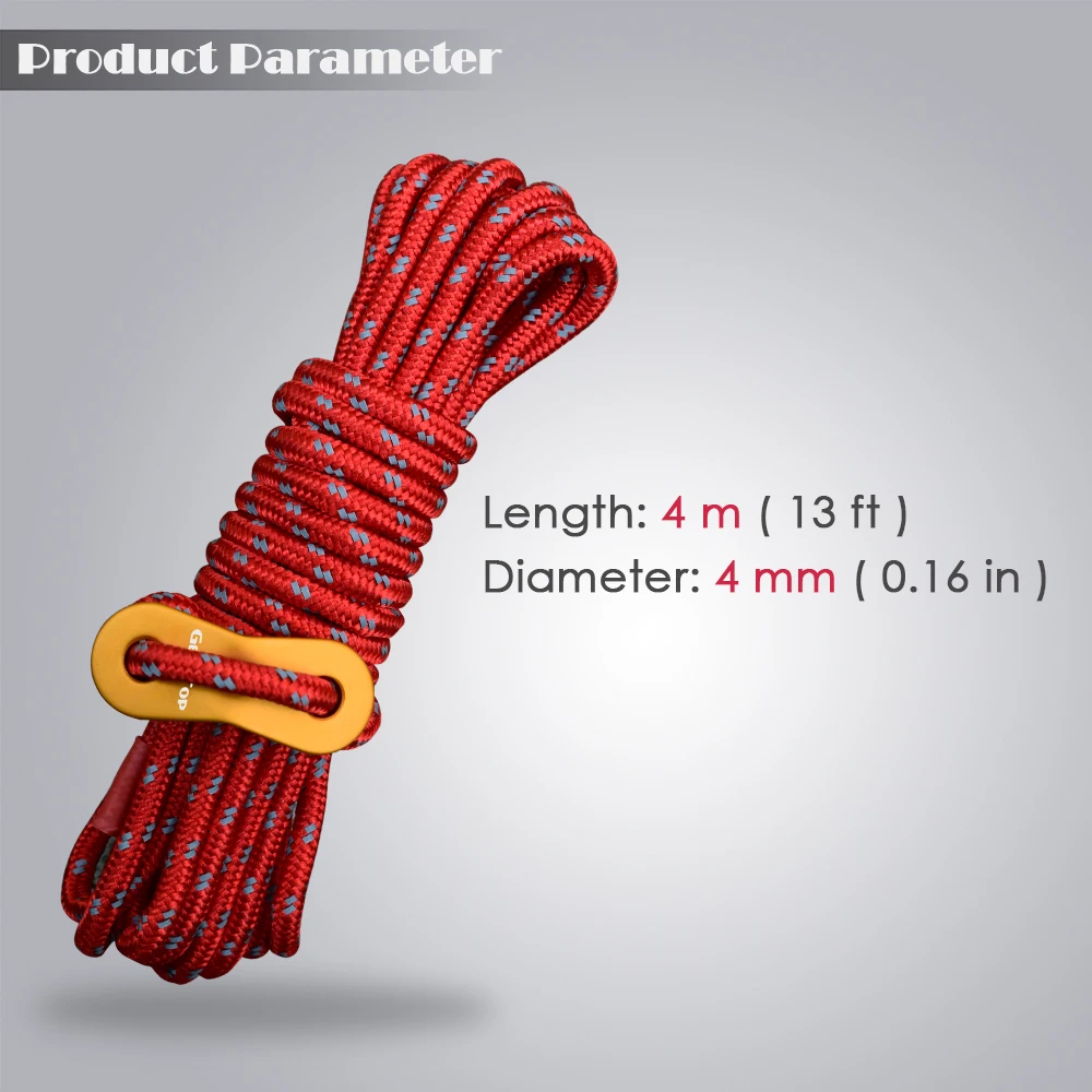 GeerTop светоотражающего тента 13 футов 4 мм Кемпинг веревка с алюминиевым Натяжителем Натяжное оборудование для выживания на открытом воздухе