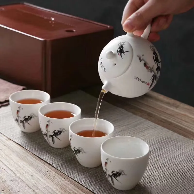  TANGPIN ceramic teapots with 4 cups a tea sets portable travel tea set drinkware