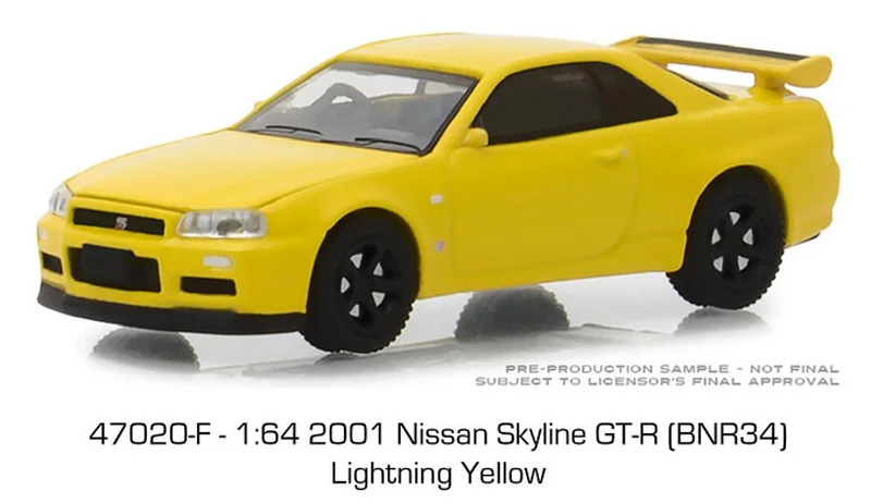 NEUF sous emballage * Tokyo couple Japon 4 Jaune 2001 Nissan Skyline GT-R 1:64 Greenlight 