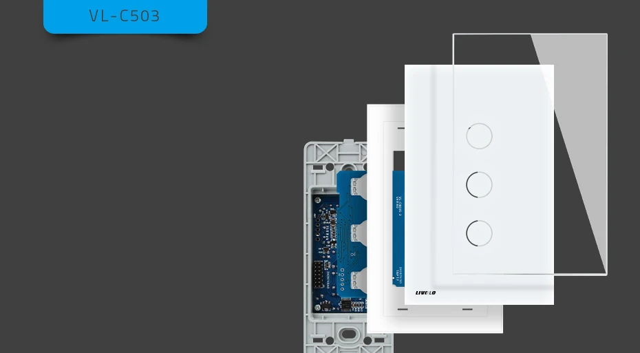 Livolo стандарт США/Австралии настенный светильник сенсорный экран переключатель, 3 банды 1Way, AC 110~ 250 В, VL-C503-11/12