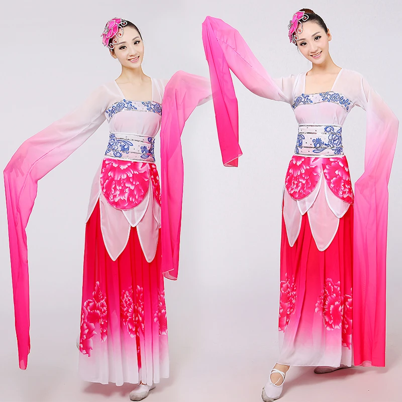伝統的な中国ダンスの衣装の女性のパフォーマンスフォークダンス女性のための中国古代の衣装民族衣装