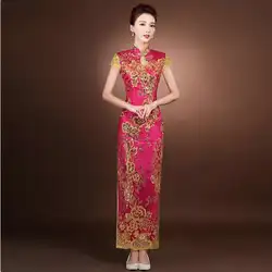2016 китайское традиционное платье Китай Свадебные платья Qipao длинные Вечеринка Cheongsam QI Pao Oriental Платья для женщин халат chinoise