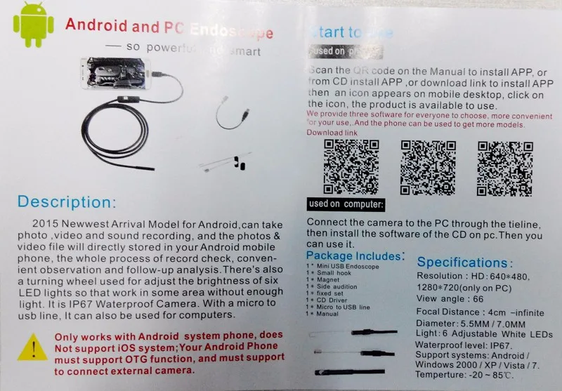 LESHP 7 мм объектив MircoUSB Android OTG USB эндоскоп камера 1 м водонепроницаемый змеиная труба проверка для Android USB бороскоп камера