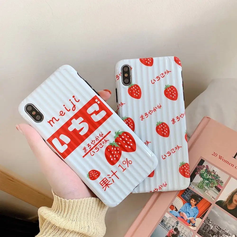 

Cartoon Strawberry IMD Soft Case for iPhone 6 6Plus 6s 6sPlus 7 7plus 8 8Plus X Xs XR XsMax Phone Cover Coque Shell Fundas Capas