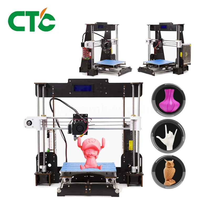 

3D Printer A8-W5 Prusa i3 Reprap MK8 Extruder Heatbed LCD Controller Power Failure Resume Printing USA Stock
