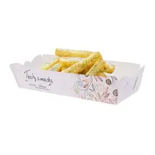 ROSENICE 100pcs Disposable Hot Dogs French Fries Bakery and Fried Food Packing Box Case Paper Serving Food Tray