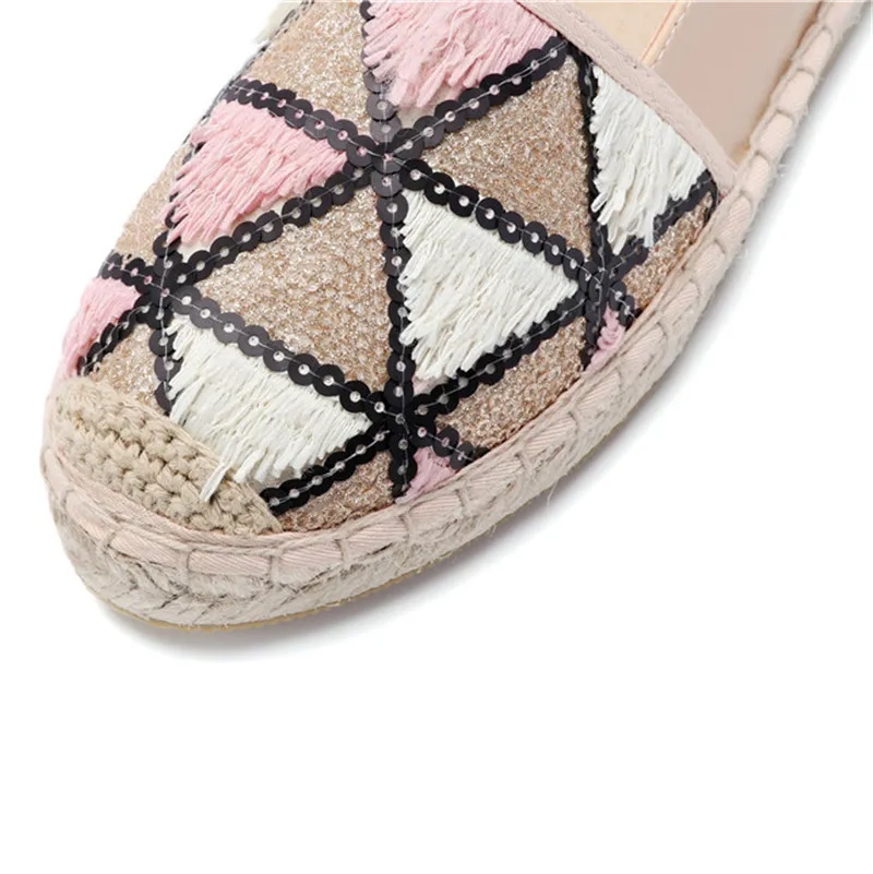 Brand Patchwork Espadrilles Shoes Woman New Comfortable Slip On Women Platform Creepers Flats Ladies Loafers Pink Navy Moccasins (14)