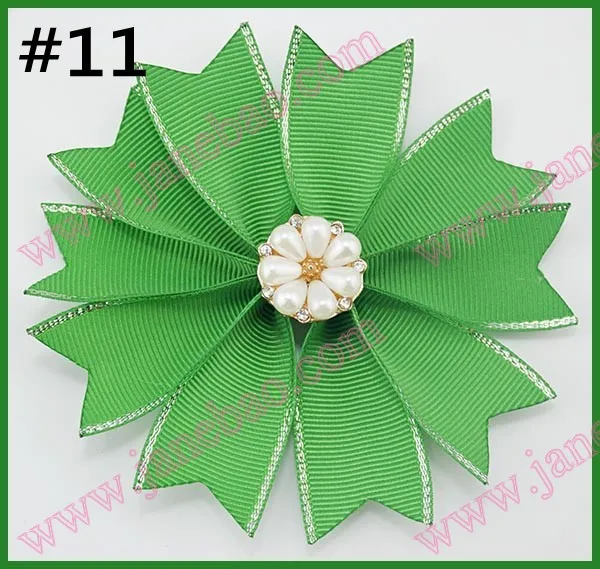 

free shipping 50pcs 4.5'' spike hair bows spirit boutique pinwheel hair bows girl spiked hair bow