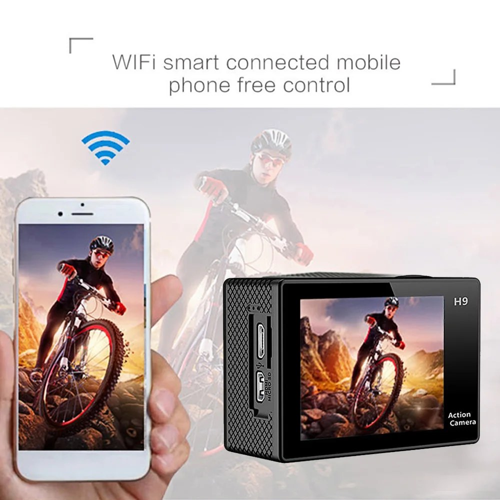 Gosear Wifi 4K Ultra HD 2 дюймовый экран 30 м водонепроницаемый экшн видео 170 градусов