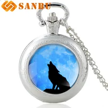 Серебряное ожерелье волк старинные карманные часы мужские и женские модные очаровательные ювелирные изделия Pendnat