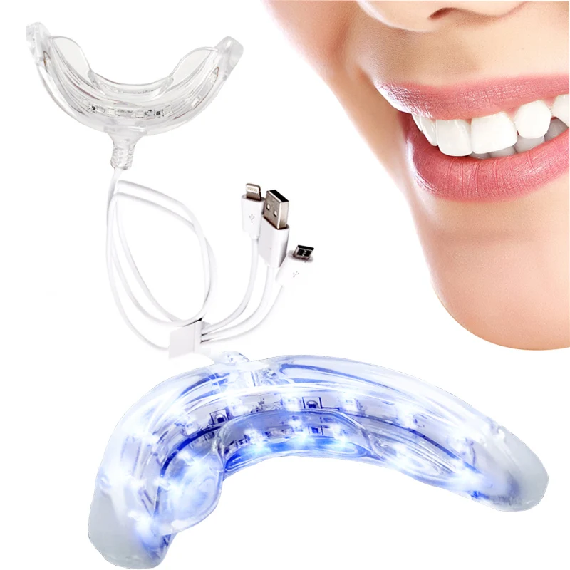 Защитить зубы массаж Портативный Smart светодиодный отбеливание зубов устройства Порты usb Эффективное Холодный Синий свет система для