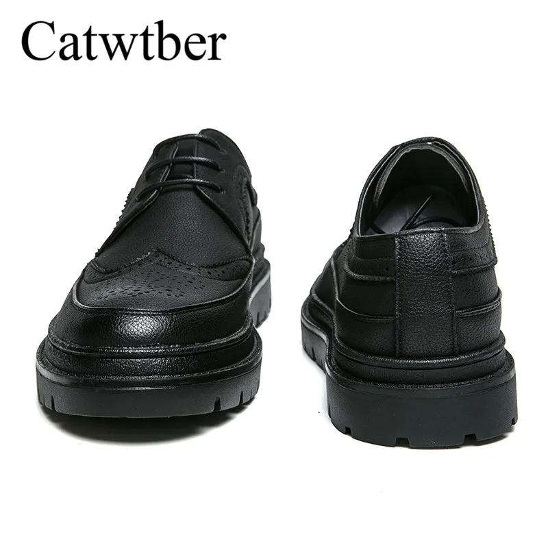 Catwtber 2018 Новые Классические Открытый кожа Для мужчин обувь чёрный коричневый