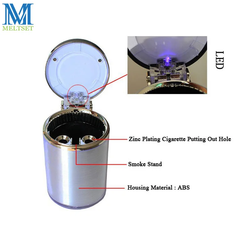 Universal Travel Portable Car Ashtray LED Lighting Car Cup Holder