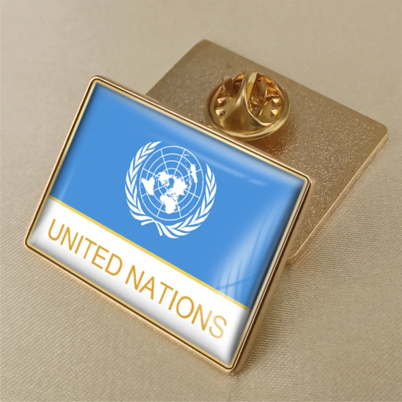 ООН один флаг значки - Окраска металла: United Nations-RL