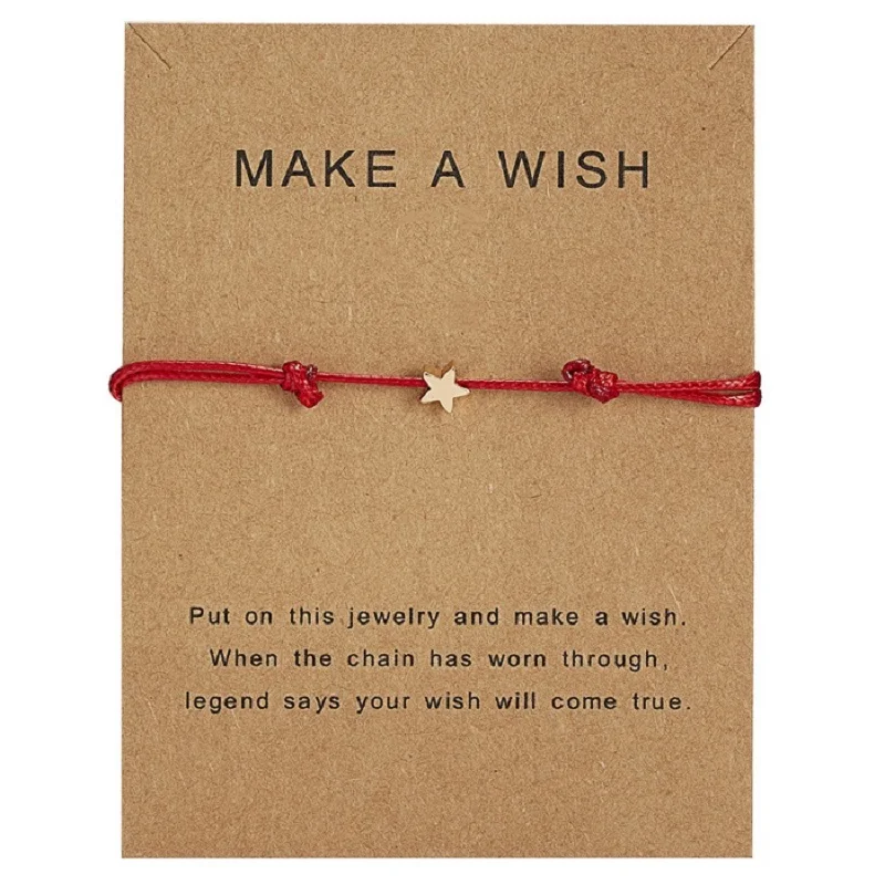 

Fashion Hand Palm Adjustable Star Heart Bracelets Gold Charms Women Girls Color Rope Chain Message Gift Card Jewelry for friend