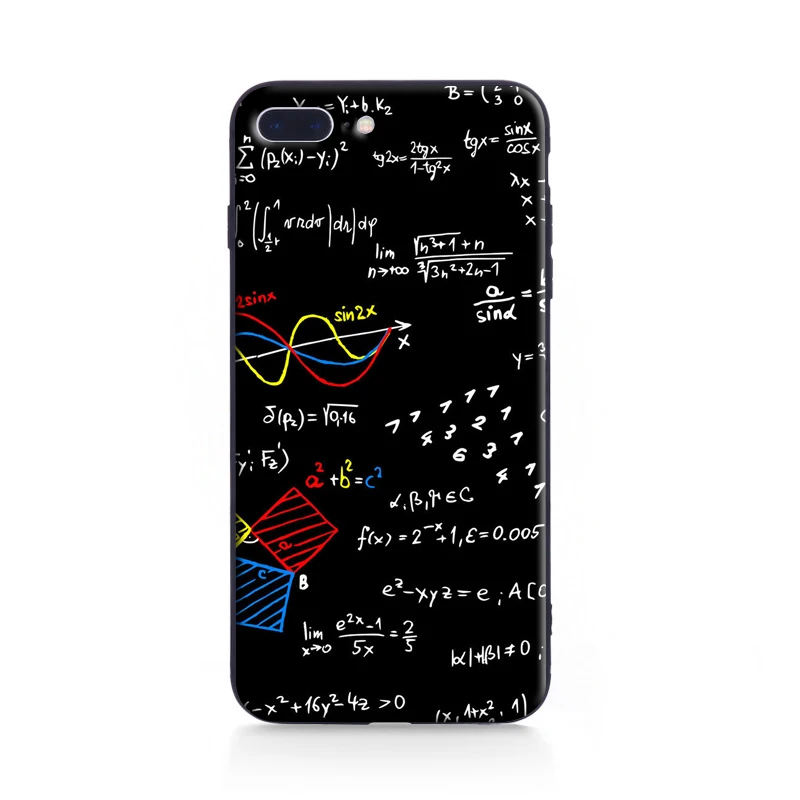 Мягкий силиконовый чехол для телефона из ТПУ с рисунком математики и физики для iPhone 7, 8, 6, 6s Plus, X, 5S, 5, SE