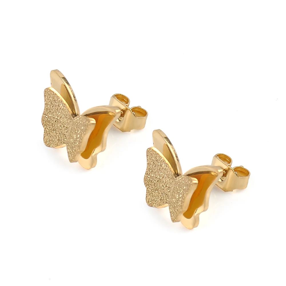 Cute/Romantic Style butterfly Titanium Steel Stud Earrings Female