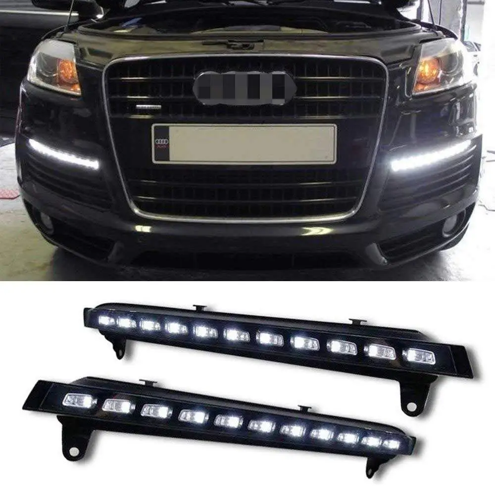 

For Audi Q7 2006 2007 2008 2009 to Up Current Model Replacement LED DRL Daytime Running Lights Driving Fog Lamps With Amber turn