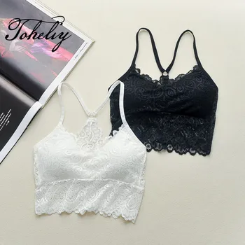 

without trace underwear breathable thin shoulder strap lace wrapped chest Beautiful back chest Bra lingerie crop top