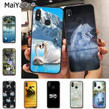 MaiYaCa Swan huellas lago hacer mi nant Protector de la caja del teléfono para xiaomi mi 6 8 se note2 3 mi x2 redmi 5 5 plus Nota 4 5 5 casos(China)