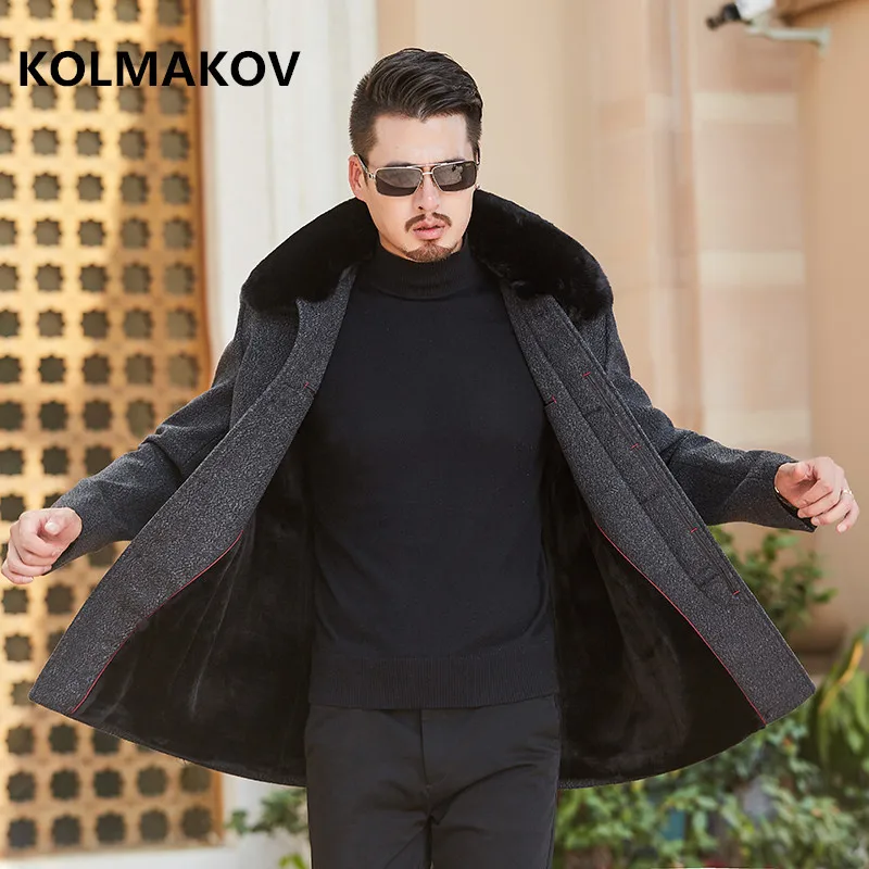 Зимняя куртка высокого качества Мужская модная утолщенная Тренч Мужская Повседневная ветровка шерстяное пальто деловое Мужское пальто