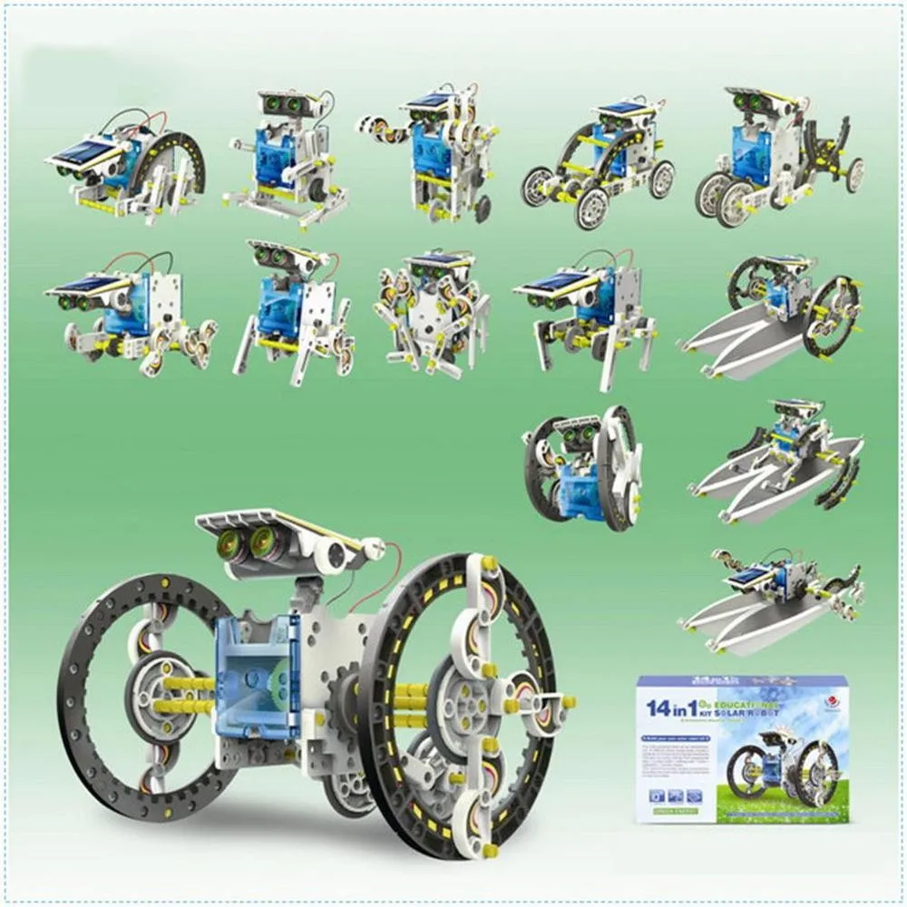 

[DROP SHIPPING] 3D DIY 13 in 1 Assembly Rechargeable Solar Power Car Robot Kit Toy for Kid Gift Free shipping kids toys