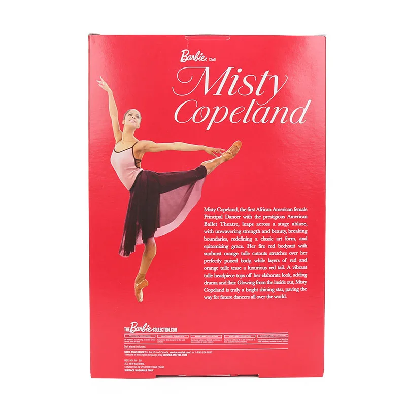 Барби Оригинальная кукла розовая этикетка Actionr Misty Copeland ColletorToy для девочек подарок на день рождения девочка игрушки подарок Boneca DGW41