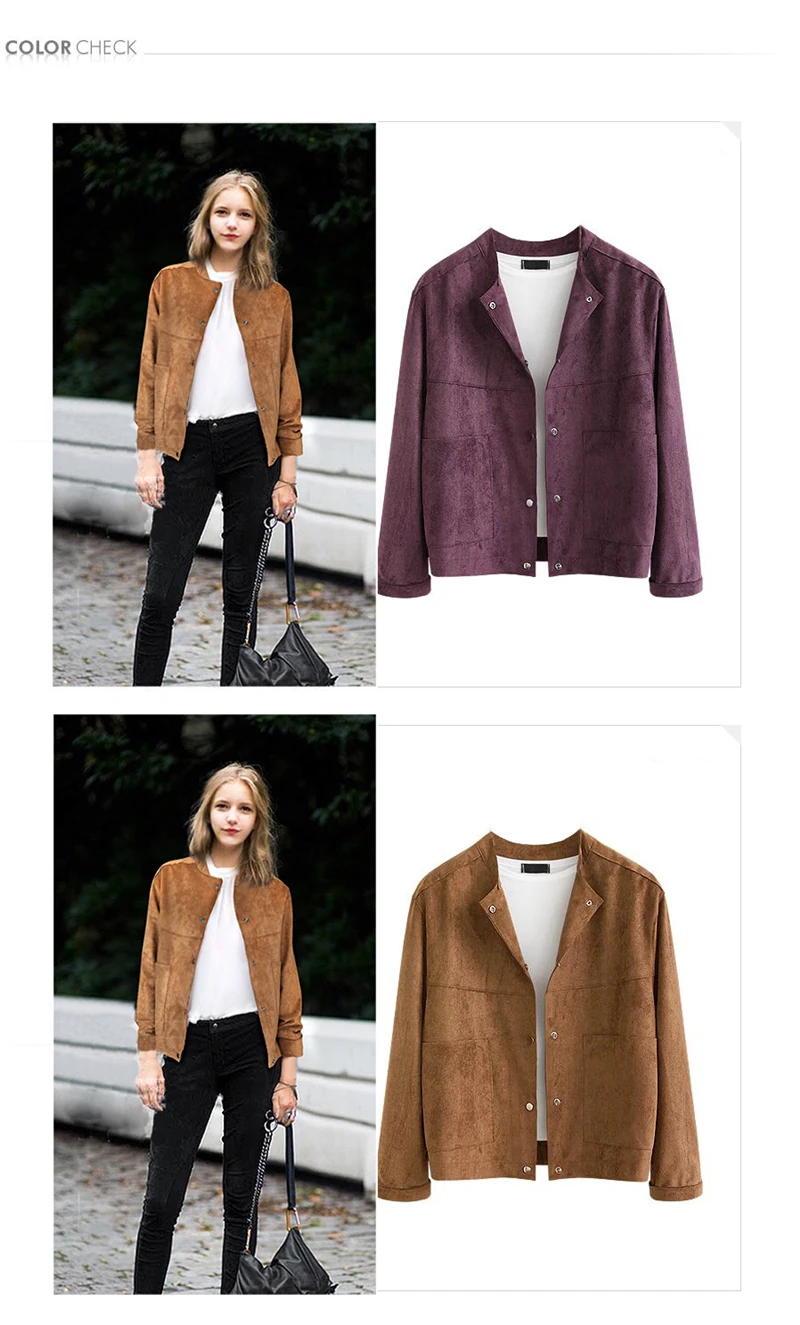AREALNA новые дизайнерские коричневые замшевые ткани куртка Для женщин кардиган пальто осень Для женщин курточка бомбер модные размера плюс XXXL