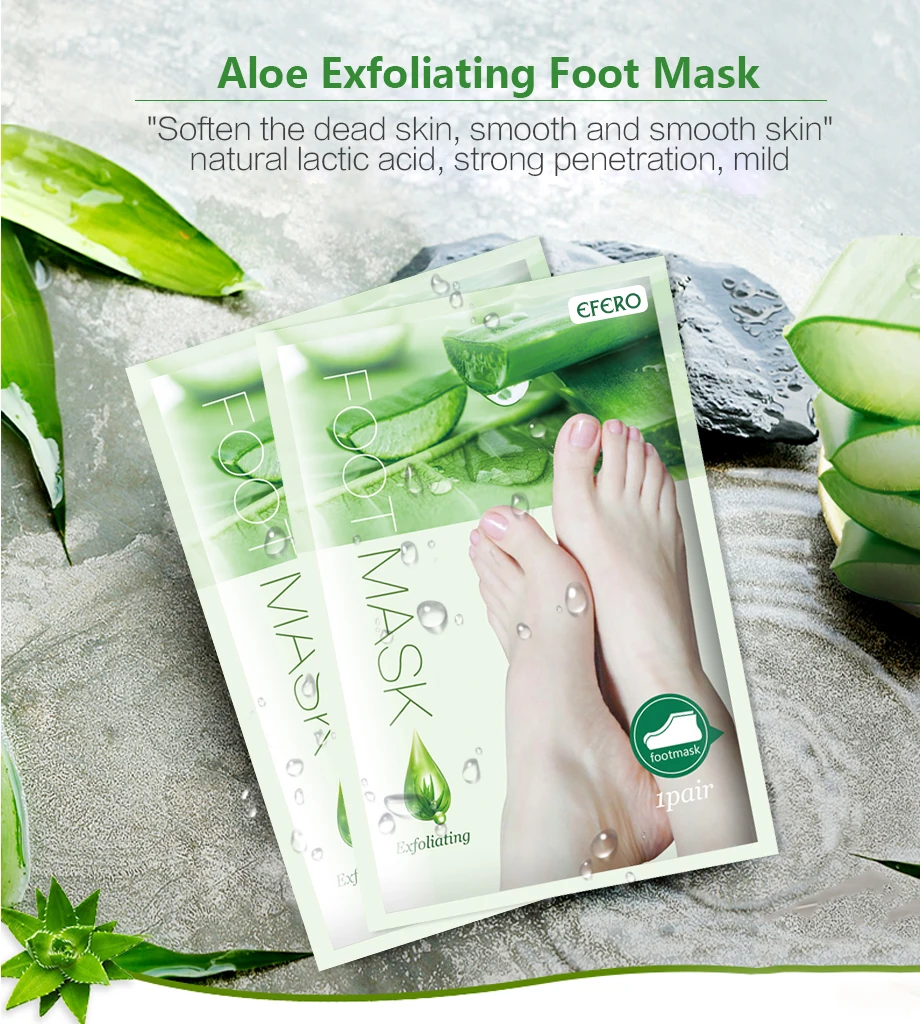 EFERO 7Pair Exfoliating Foot Mask Pedicure Socks Remove Dead Dry Skin Heels Foot Peeling Mask Exfoliation for Feet Mask for Legs