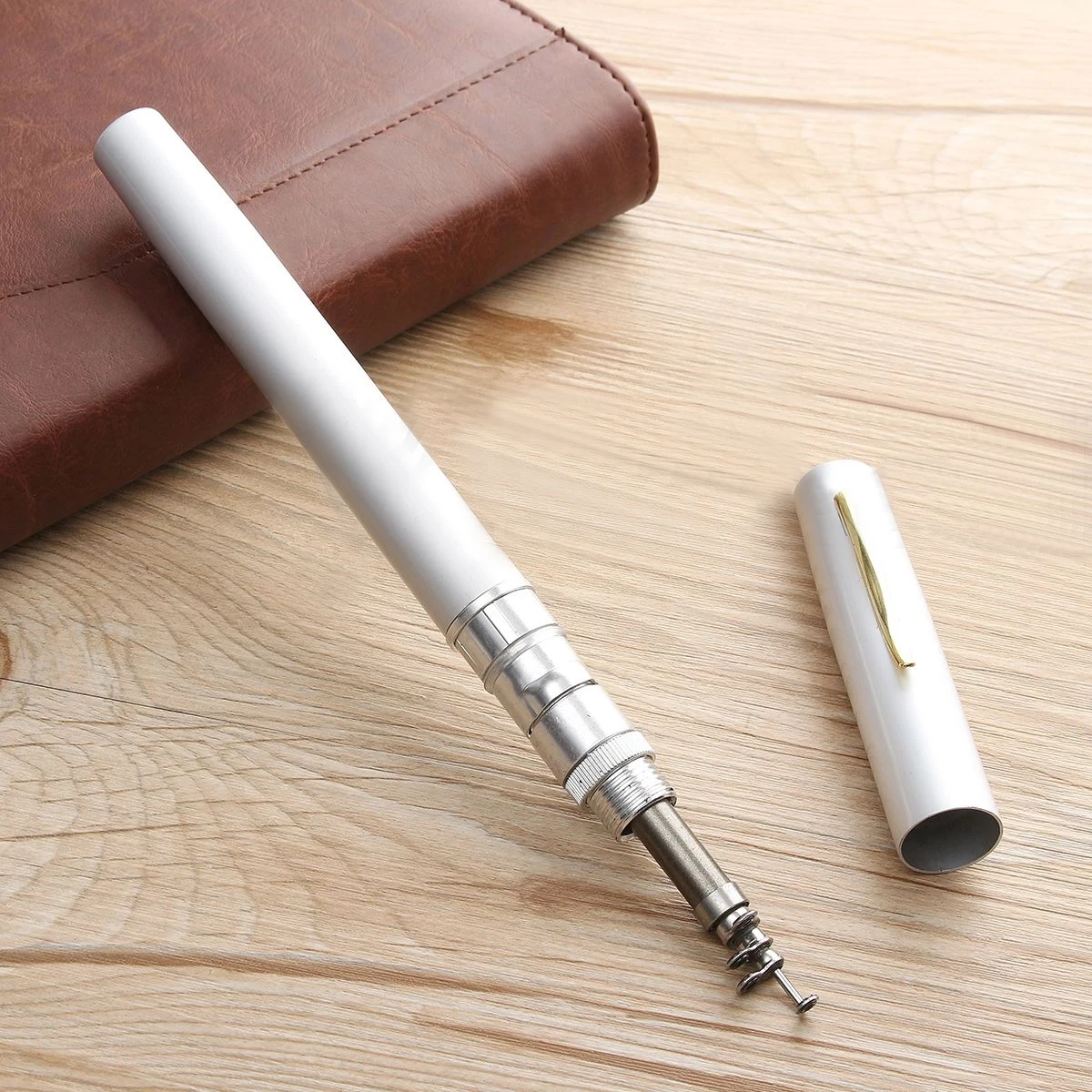 1Pcs Mini Portable Aluminum Alloy Pocket Telescopic Pen Fishing Tackle Rod With Pole Reel For Outdoor Fishing