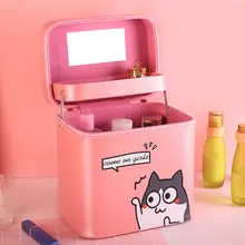 Для женщин сумка для профессионального макияжа из искусственной кожи Make Up Box Большой ёмкость косметический сумки чехол Качество Организатор Красота