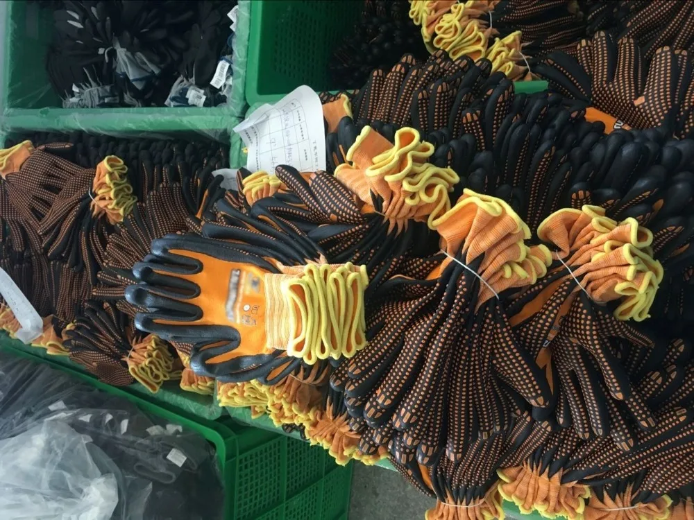 Перчатки макси из нейлона и спандекса оранжевого цвета с высокой