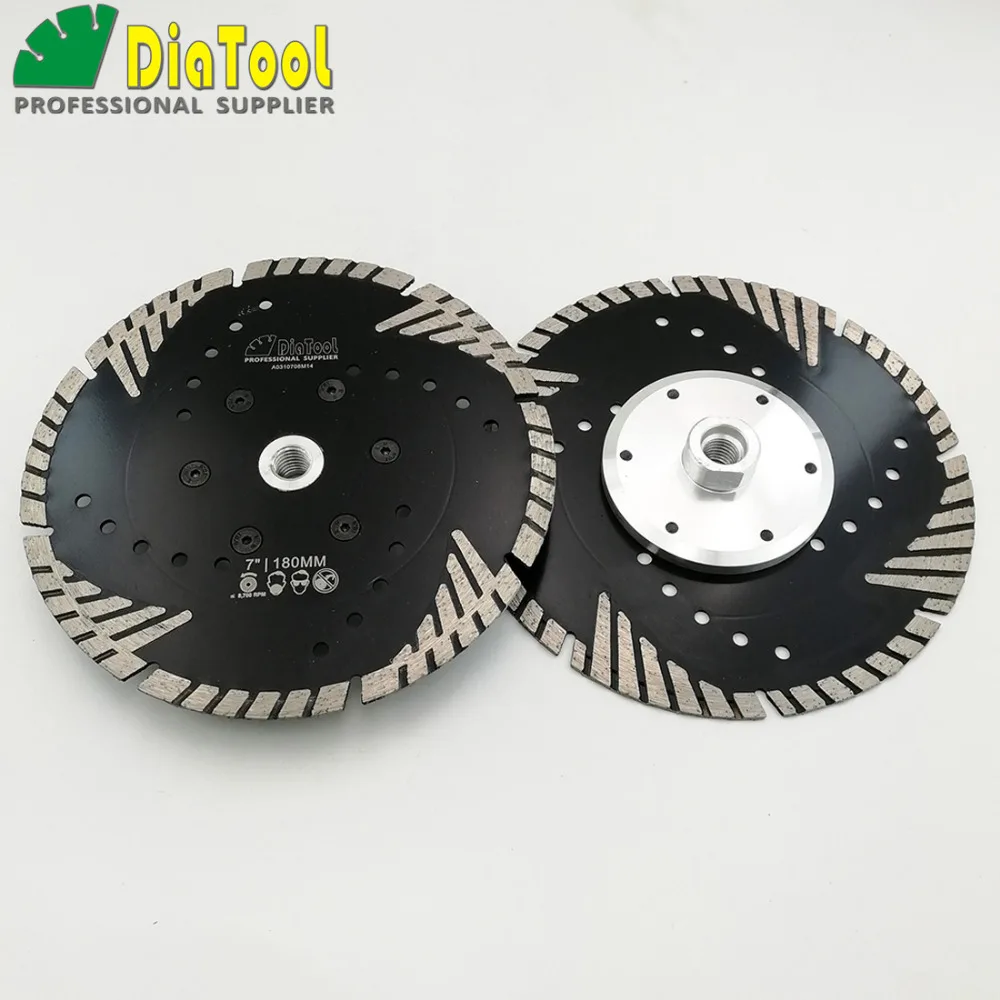 DIATOOL Hot pressed Diamond turbo Blade with Slant Triangle teeth Diamond cutting disc for Multi puprose Grinding wheel