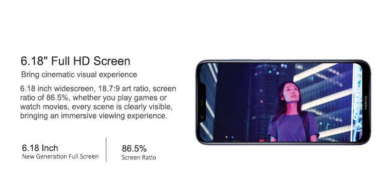 NOKIA X7 TA-1131 6GB RAM 128GB ROM Qualcomm Snapdragon 710 2.2GHz Octa Core 6.18 Inch FHD+ Full Screen Dual Camera Android 8.1 4G LTE Smartphone