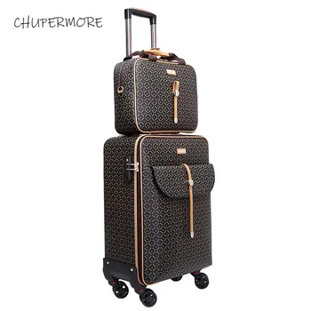 

Fashion internation Retro Brand Rolling Luggage Set Spinner Women High capacity Suitcase Wheels 16/20/24 inch Trolley