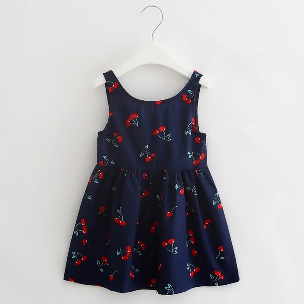 

Toddler Girls Summer 2019 Dress Princess Sleeveless Fruit Print Kids Strap Dresses For Girls Children Dress Baby Girl Clothing