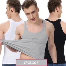 TEXIWAS, 3 шт., модные брендовые мужские хлопковые топы с круглым вырезом, летние безрукавки с v-образным вырезом, повседневный жилет, белый, серый, черный