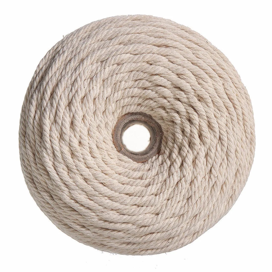 220M 3mm Natural Beige Soft Cotton Twisted Cord Rope Craft Macrame Artisan String DIY Handmade Tying Thread Cord Rope  Diameter