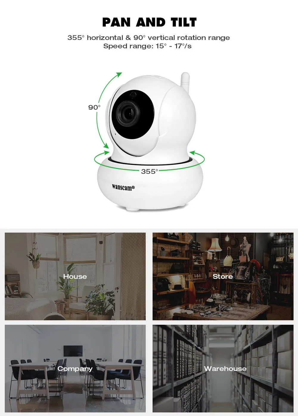  WANSCAM HW0021 - 3 1080P 2.0MP WiFi IP Camera Wireless Indoor Security Surveillance CCTV Night Vision / P2P / Motion Detection 