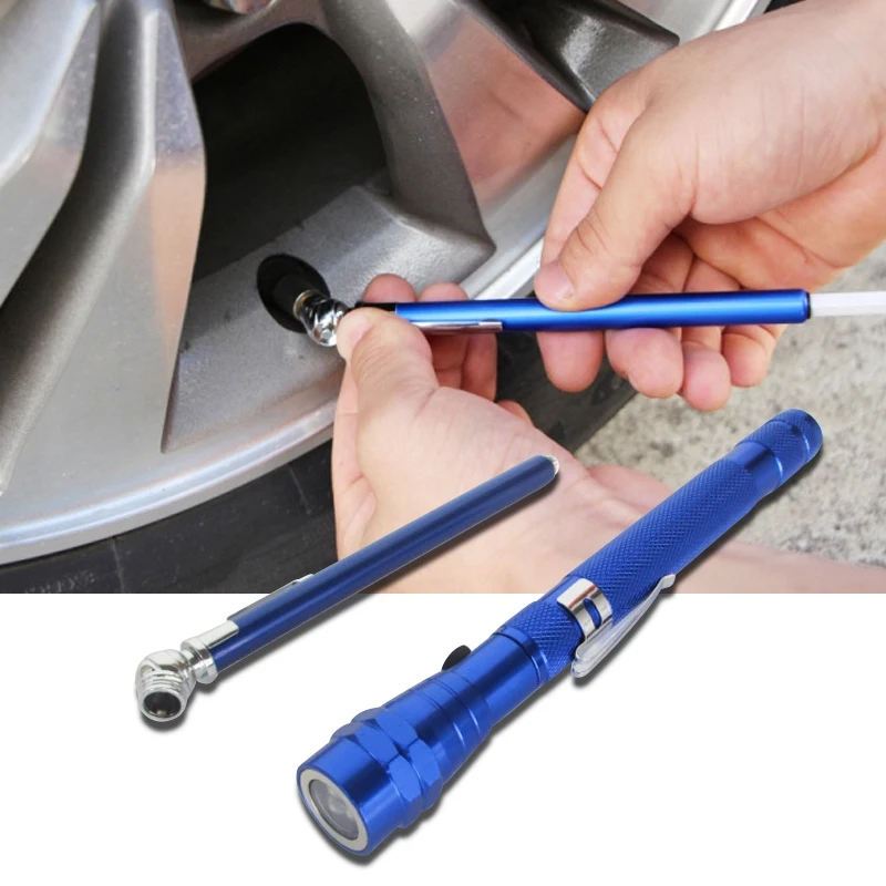 

Portable Magnetic Pick up Retractable LED Flashlight Tire Air Pressure Test Gauge Pen Car Motorcycle outdoor detection pen set t