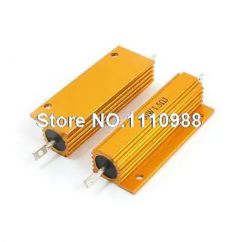 

2PCS 100Watt 1.5 Ohm Gold Tone Aluminum Housed Clad Wirewound Resistor