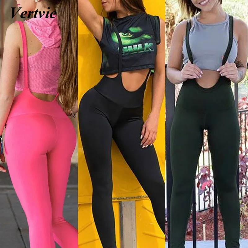 2018 Women high Waist straps Yoga Pants Push up Running Tight Sport