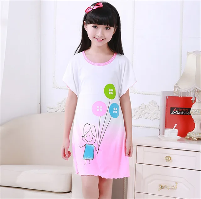 Aliexpress.com : Buy Girls Nightgown Cotton Summer Children Nightgowns ...