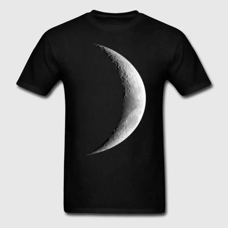 Новый стиль Для мужчин футболка короткий рукав Half Moon письма Поп Футболка Camisa