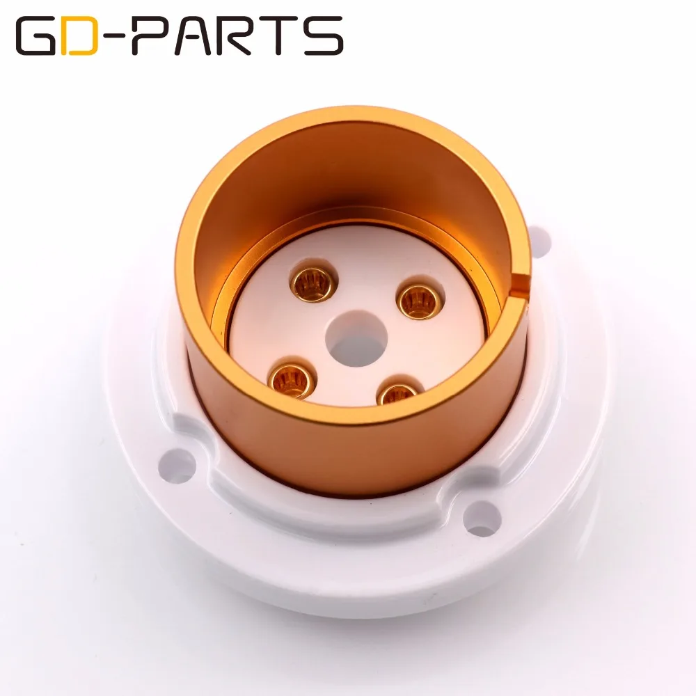 Details about   1PC ceramic tube socket GZC4-3B-G 4-pin seat tube gold for 805/ 845/ 211/ FU-5 